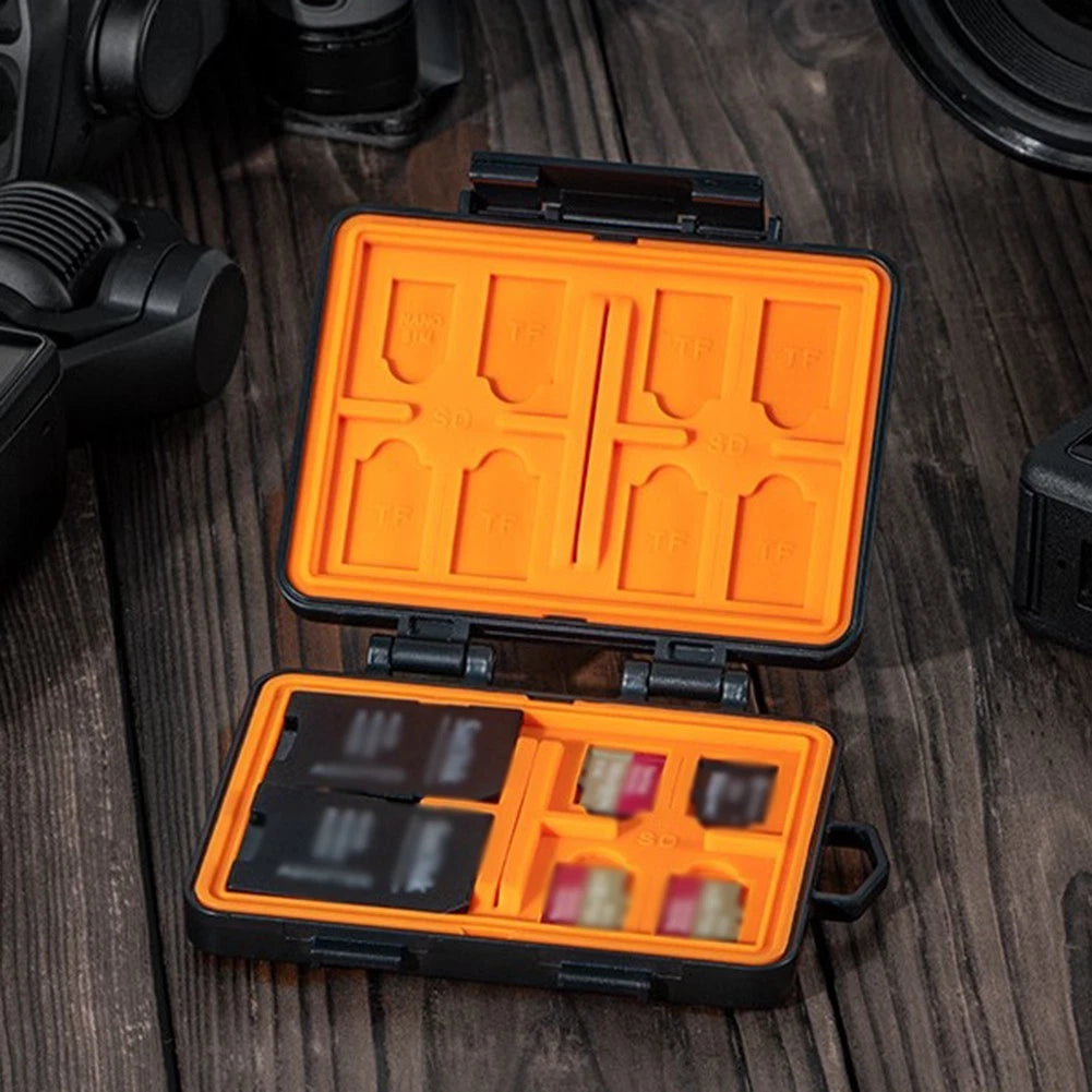 Compact Memory Card Box for 24 Cards Water Resistant with Hook Handle