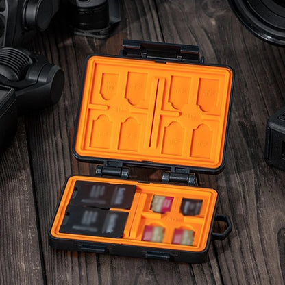 Compact Memory Card Box for 24 Cards Water Resistant with Hook Handle