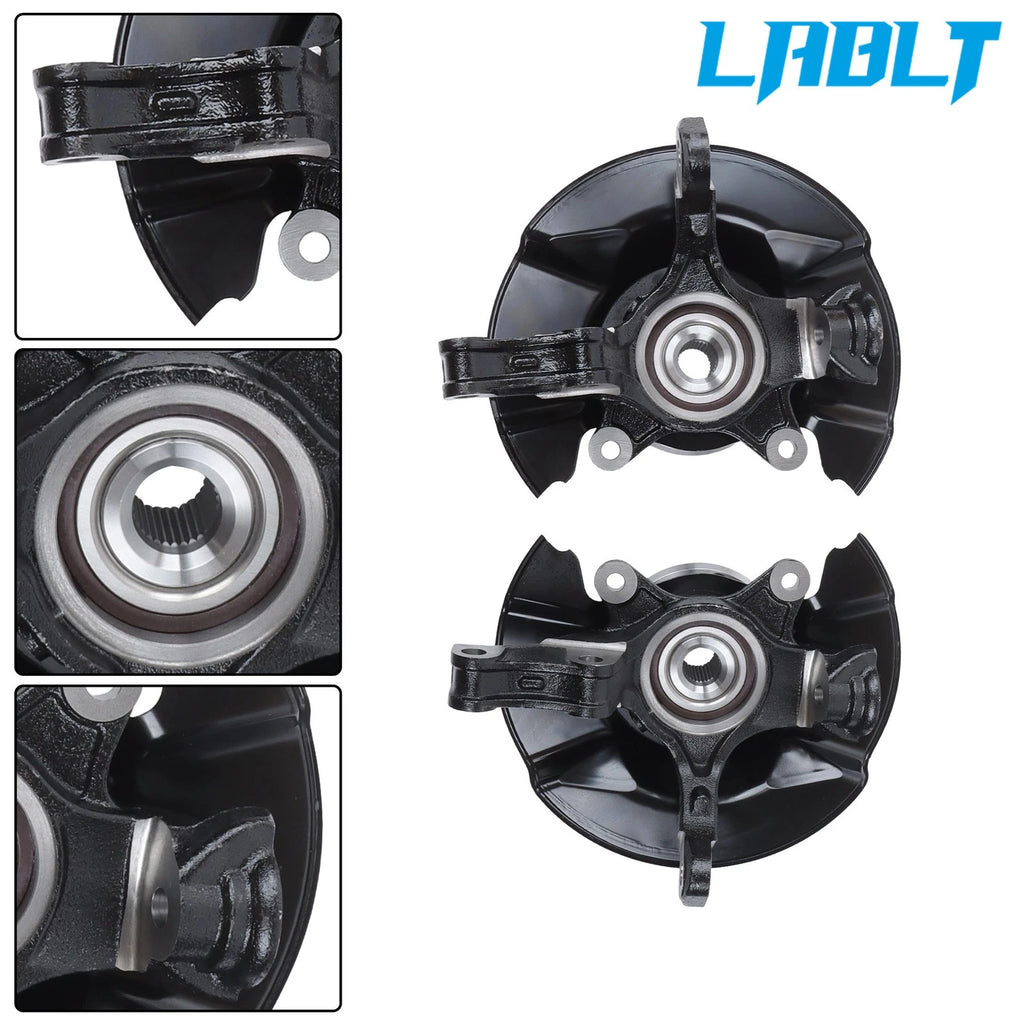 Pair Front Steering Knuckle & Wheel Hub Bearing Assembly for Honda Ridgeline (2006–2014)