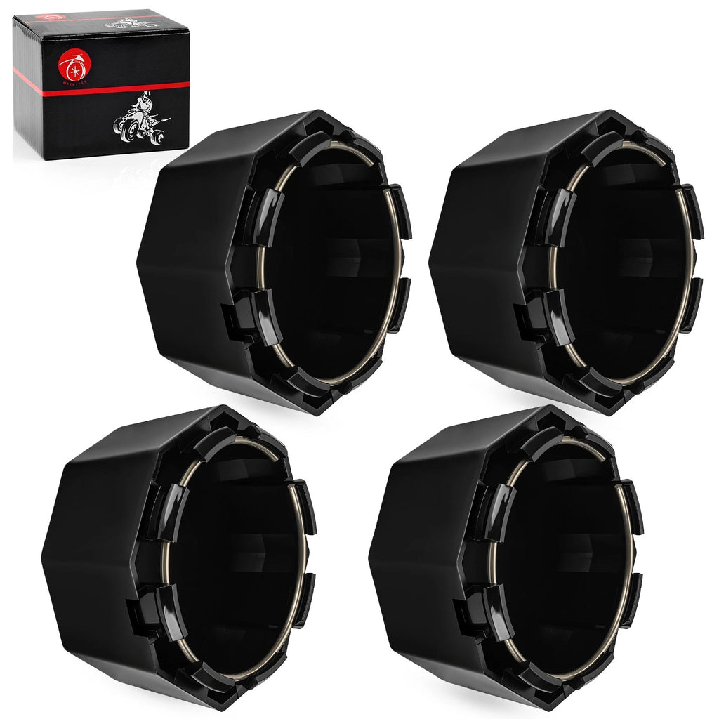 Set of 4 Matte Black Hub Cap Covers #5451374-458 for Polaris Sportsman 570 (2014–2023)