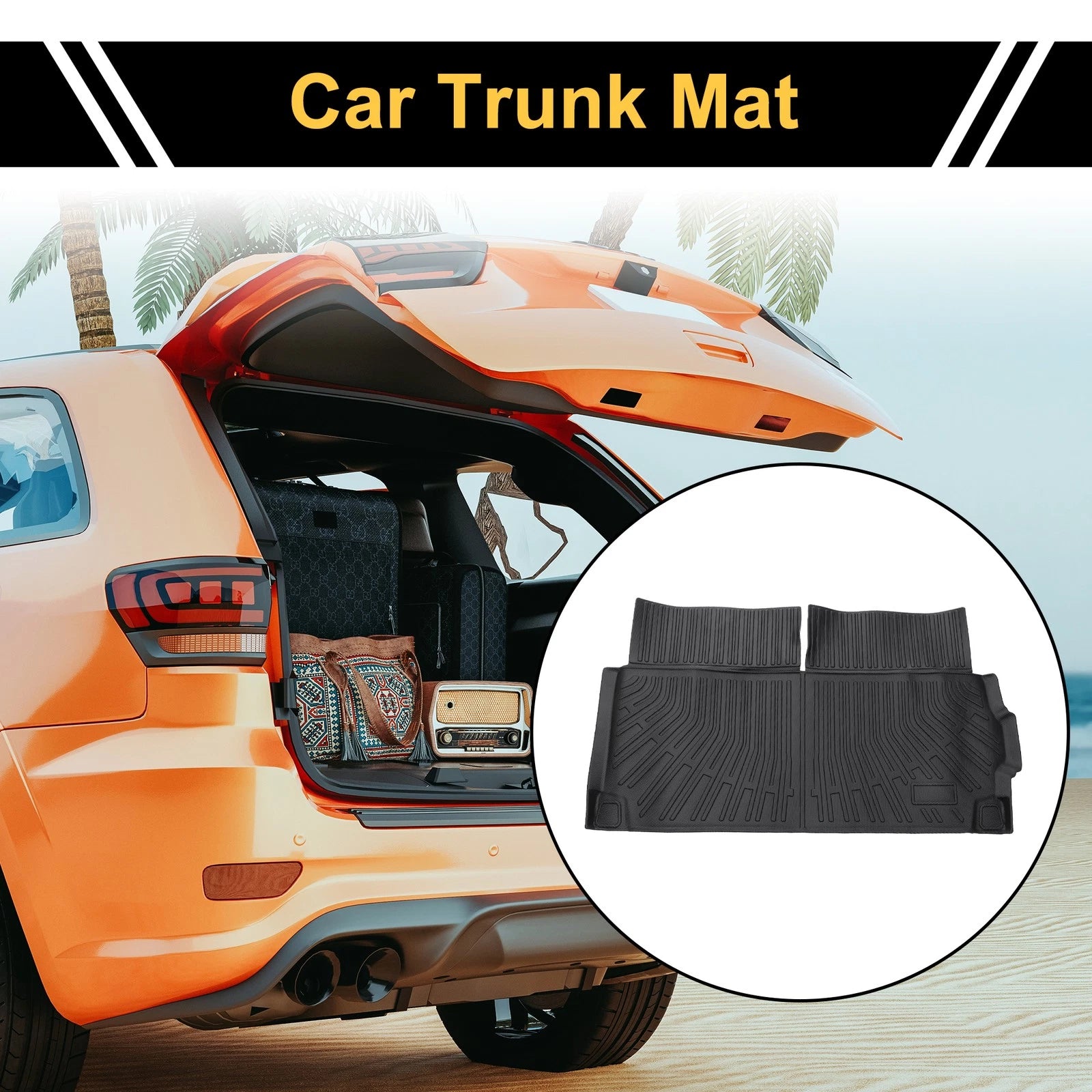 Cargo Liner Rear Trunk Mat TPE for BMW X7 (2019–2024) Stripe Pattern