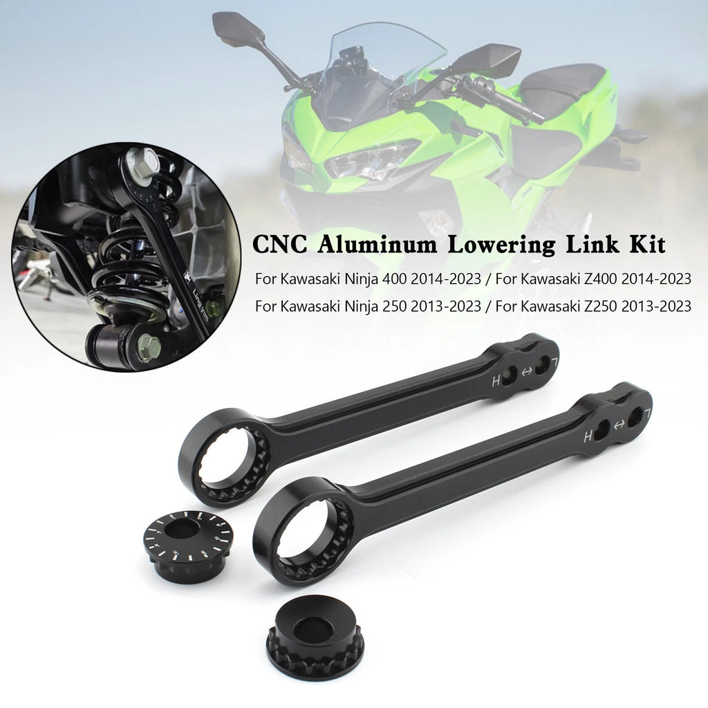 CNC Aluminum Lowering Link Kit 40mm for Kawasaki Ninja 400 Z400 Z250 (2013–2023)