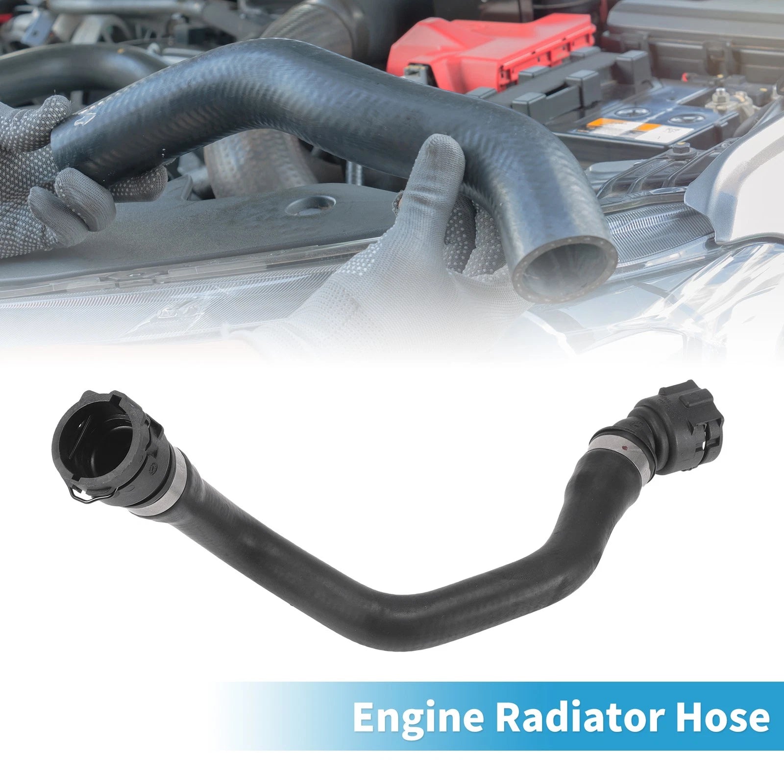 Engine Radiator Hose Replacement for BMW X5 (2000–2003) Rubber Black 1pc