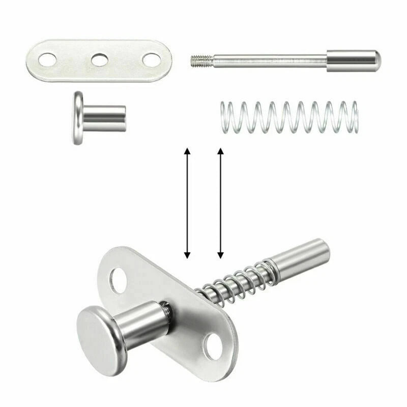 2pc Set Iron Plunger Latches for Beds and Cupboards (Total Length)