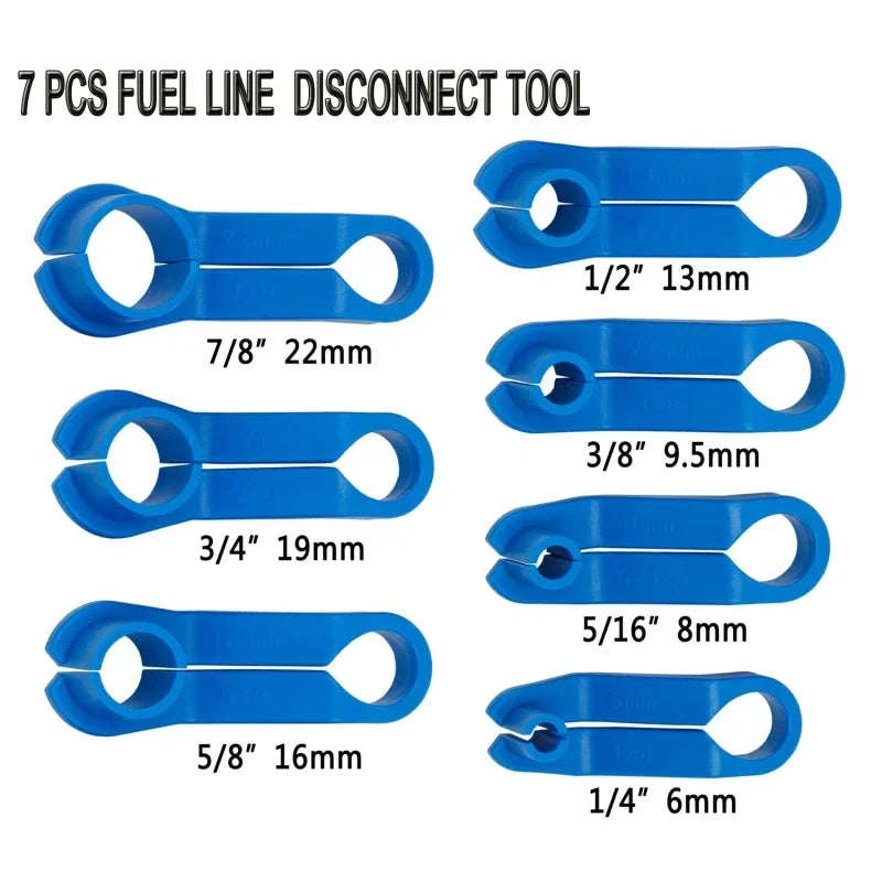 7-Piece Fuel Line Disconnect Tool Set for Automotive Use