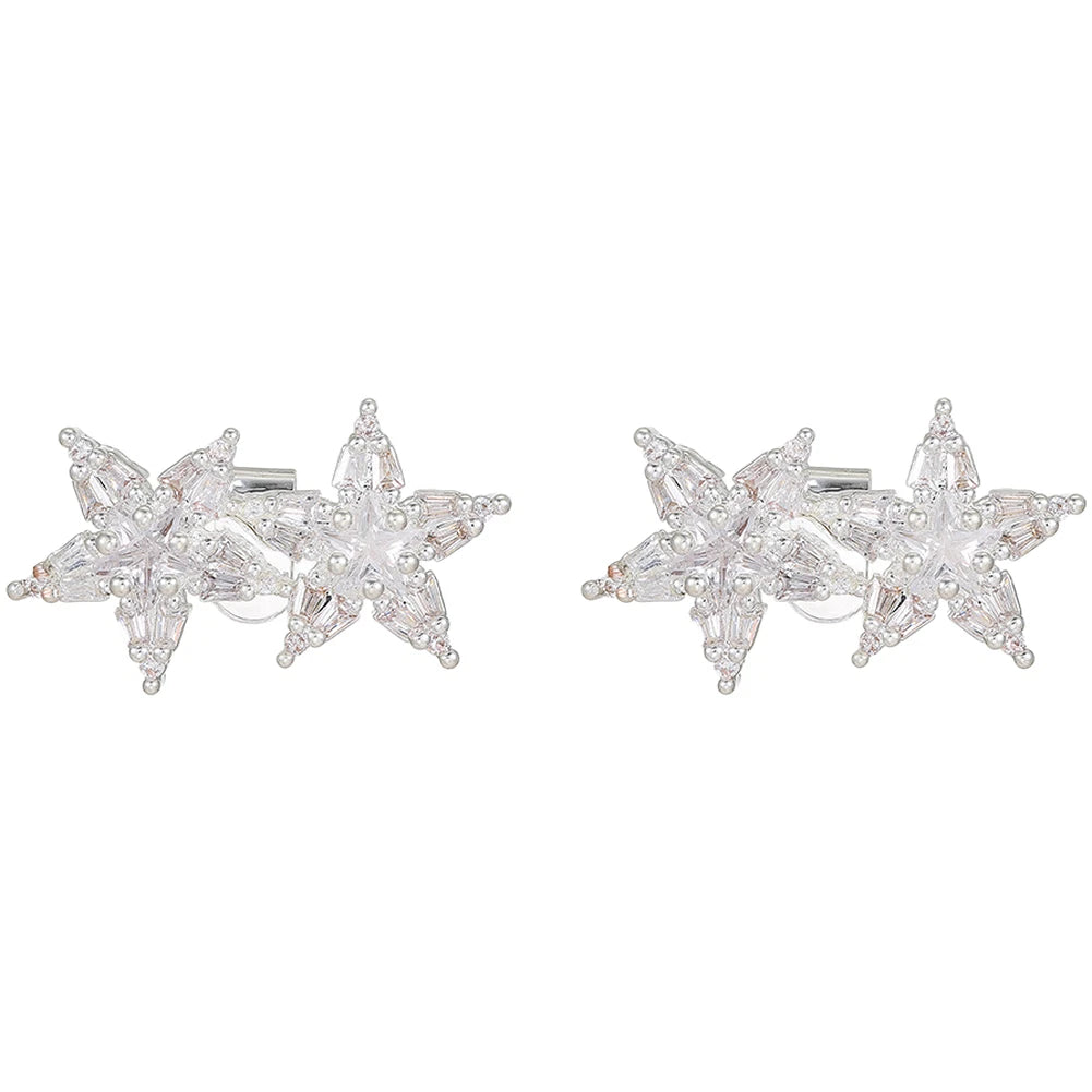 Zirconia Dual Ear Clip for Five Point Star Design (Women)