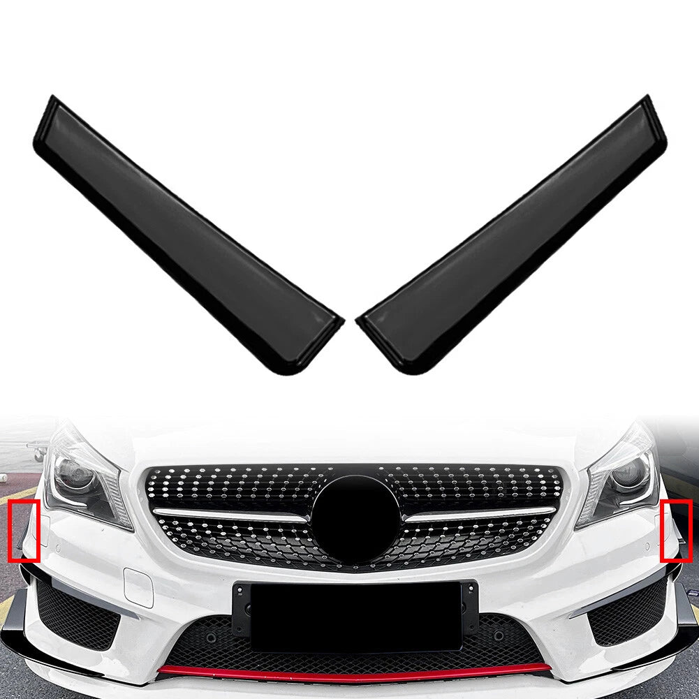 Glossy Black Front Bumper Side Spoiler For Benz CLA Class C117 Prefacelift 13-16