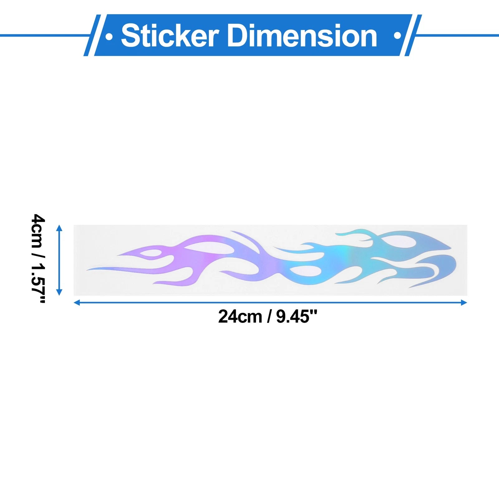 1 Pair Flame Pattern Car Bumper Sticker Decal Waterproof for Universal Fit