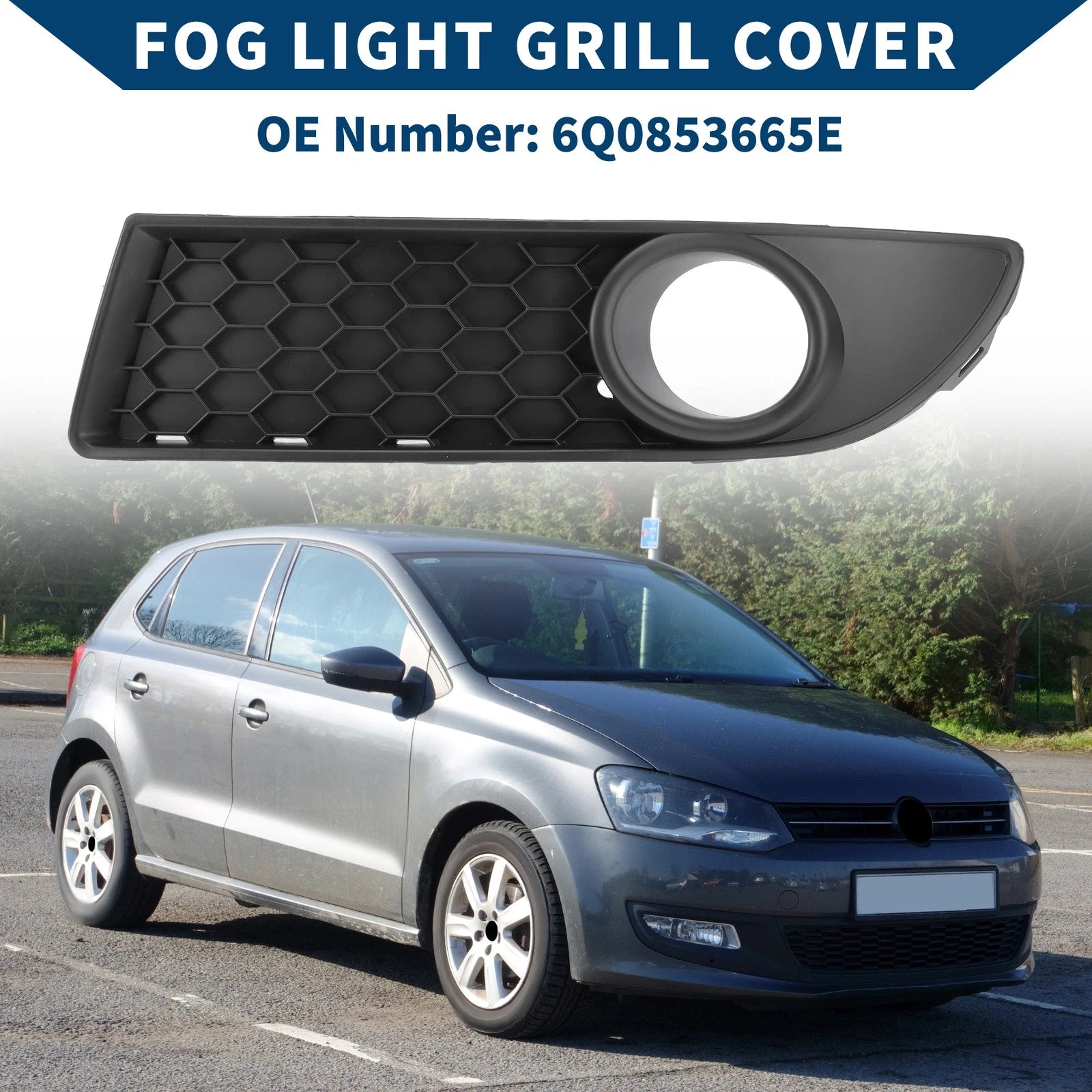 Front Left Fog Light Grill Replacement for Volkswagen Polo GTI (2006–2009)