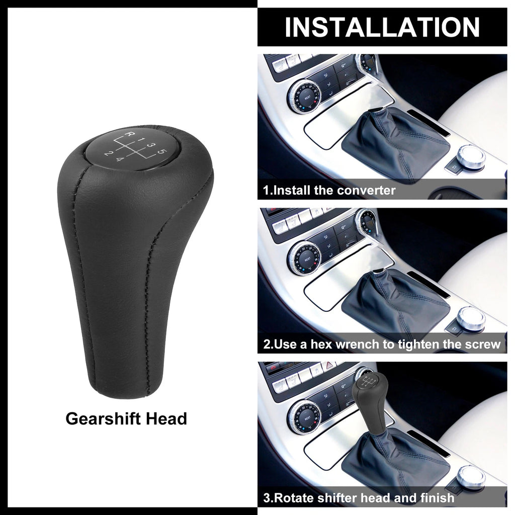 Gear Shift Knob Head Replacement for BMW M5 M3 M6 E36 E46 E21 E30 (Black)