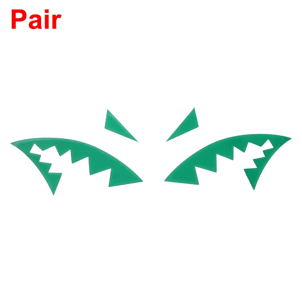 Reflective Bumper Decal for Universal Fit (Reflective Green Shark Mouth)