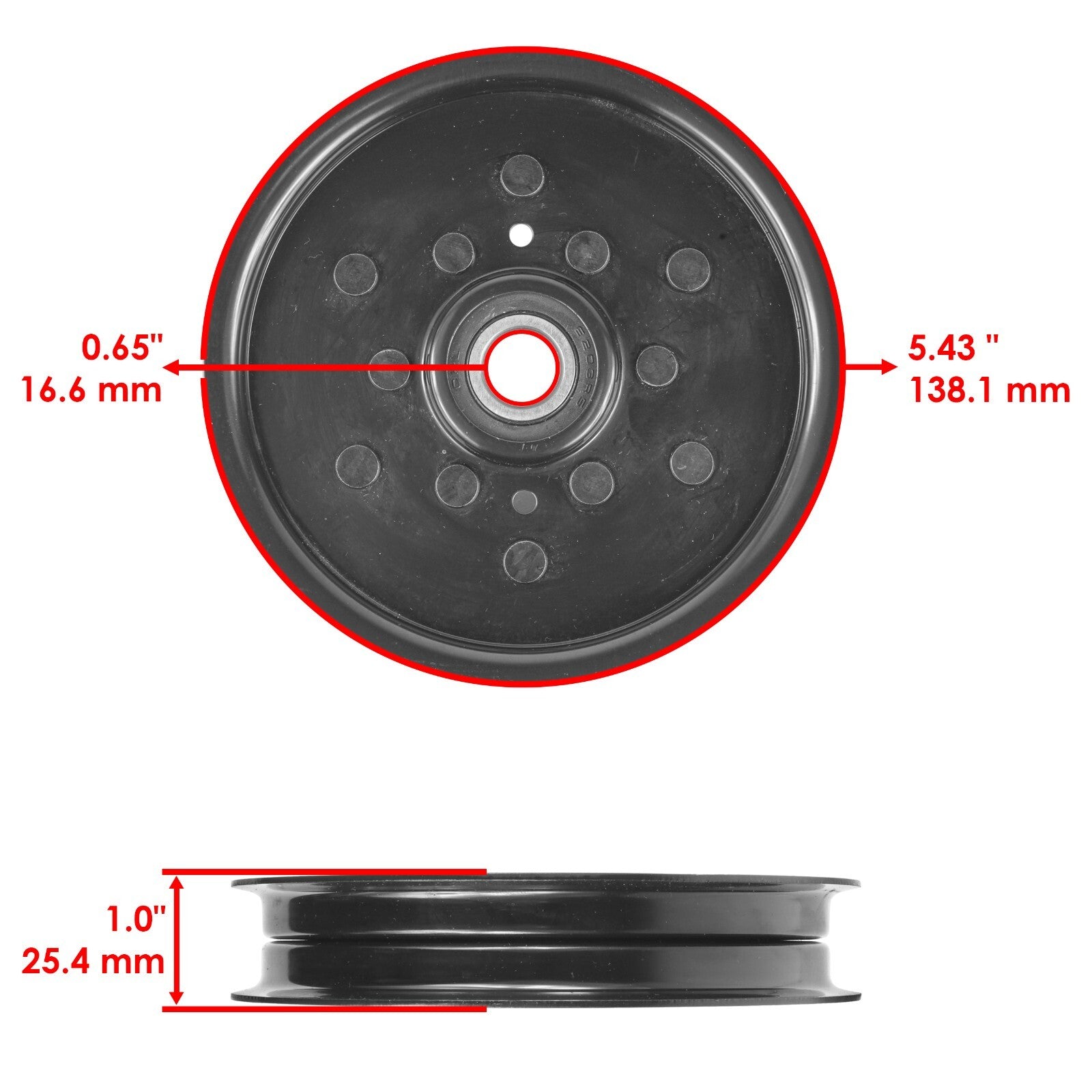 Deck Pulley with Idler Pulley Replacement for John Deere Z465 Eztrak (2010–2018)