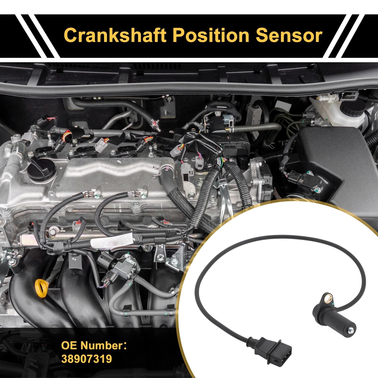 1 Pc Crankshaft Position Sensor No.38907319 for VW Beetle (1998)