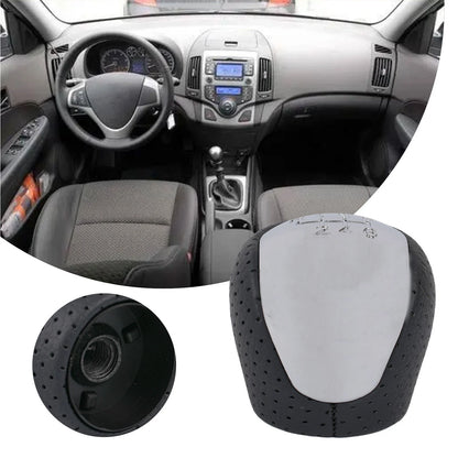 Gear Knob for Hyundai I30 IX35 (2010–2017) - Black PU Leather, Chrome