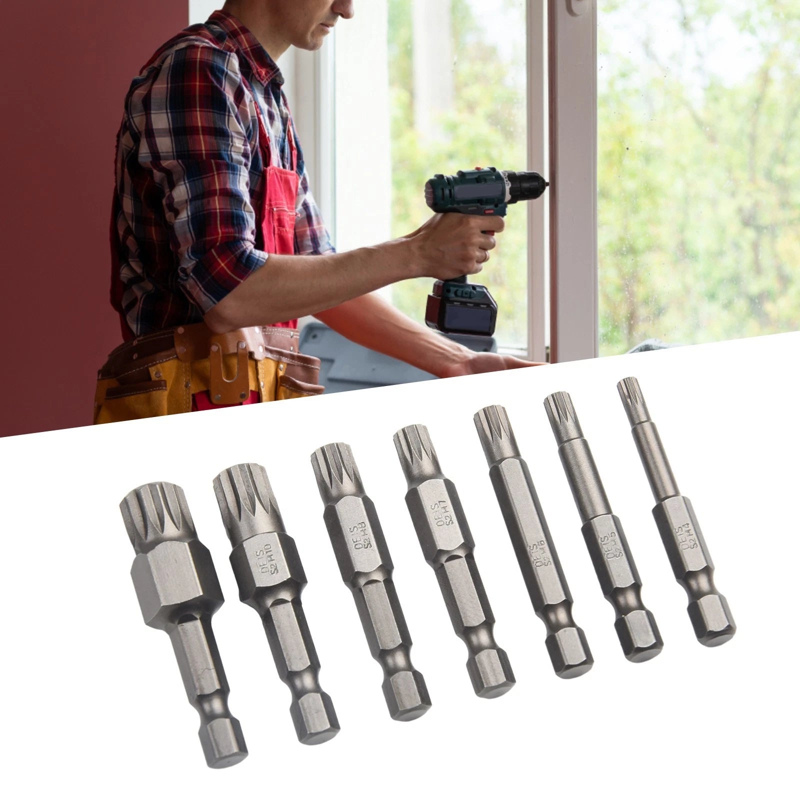 Set of 7 Nutdrivers Screwdriver Bits for Electric Screwdrivers