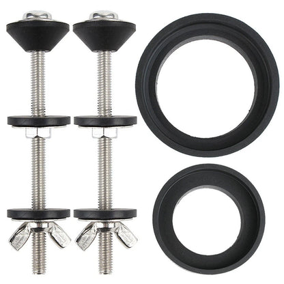 Toilet Seat Mounting Kit with Screws and Rubber Seals for Easy Installation