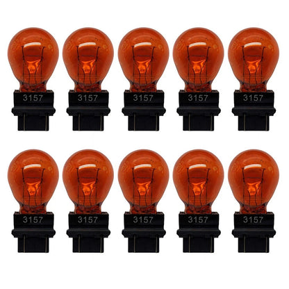 10X 3157 Clear/Amber Tail Signal Brake Light Bulbs for