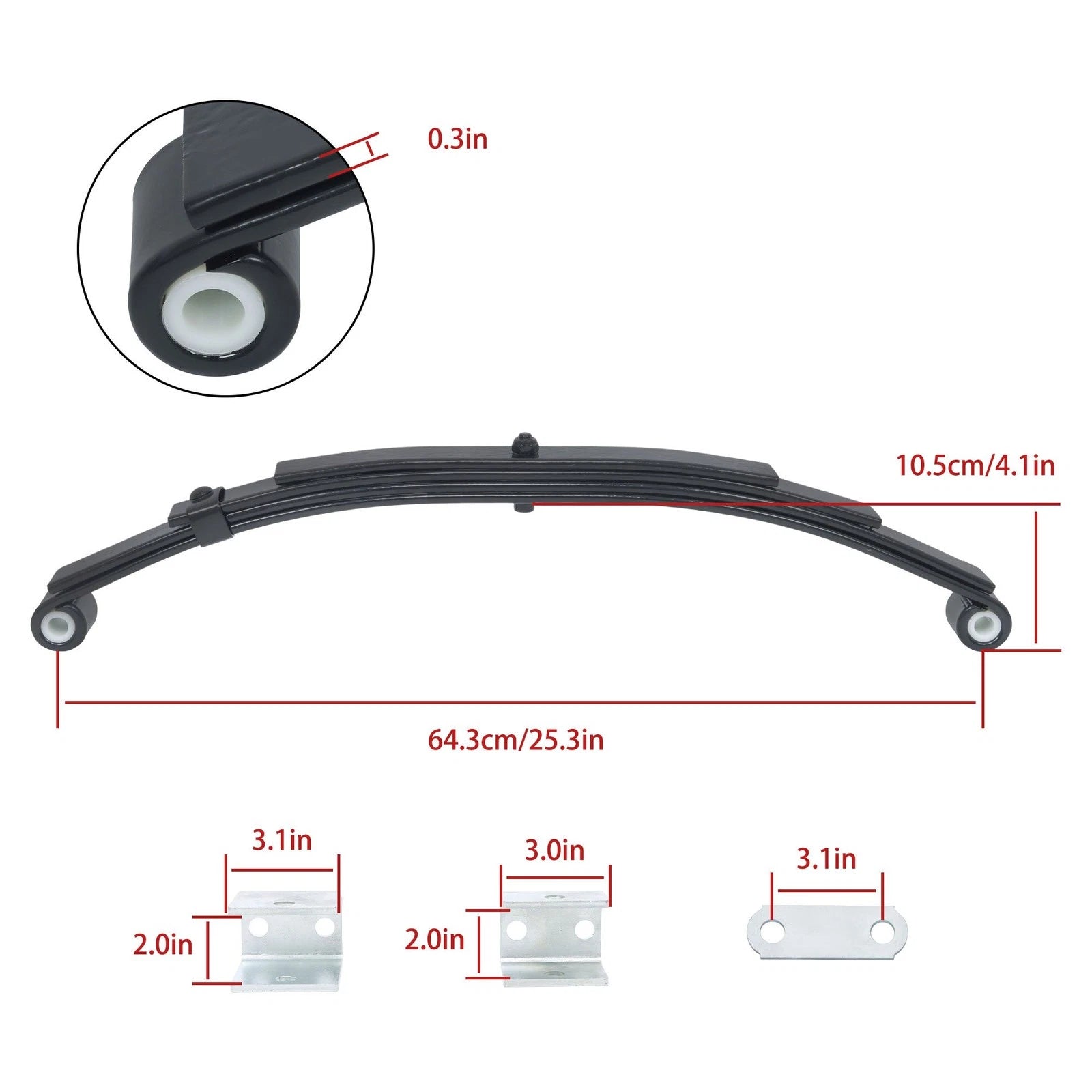 5000lbs Trailer Axle Suspension Kit for Trailer (2500–2500)