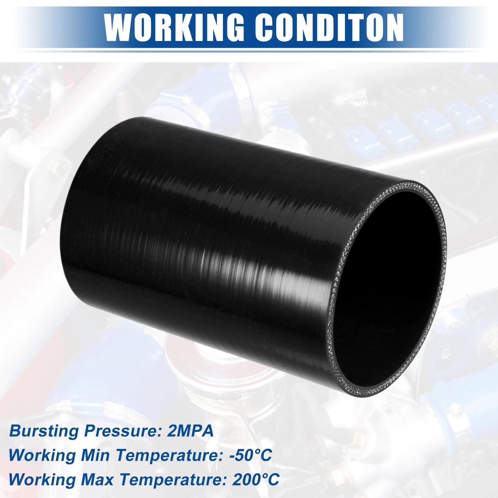 3.5" ID 6" Length Silicone Reducer Hose for Intercooler (Universal)