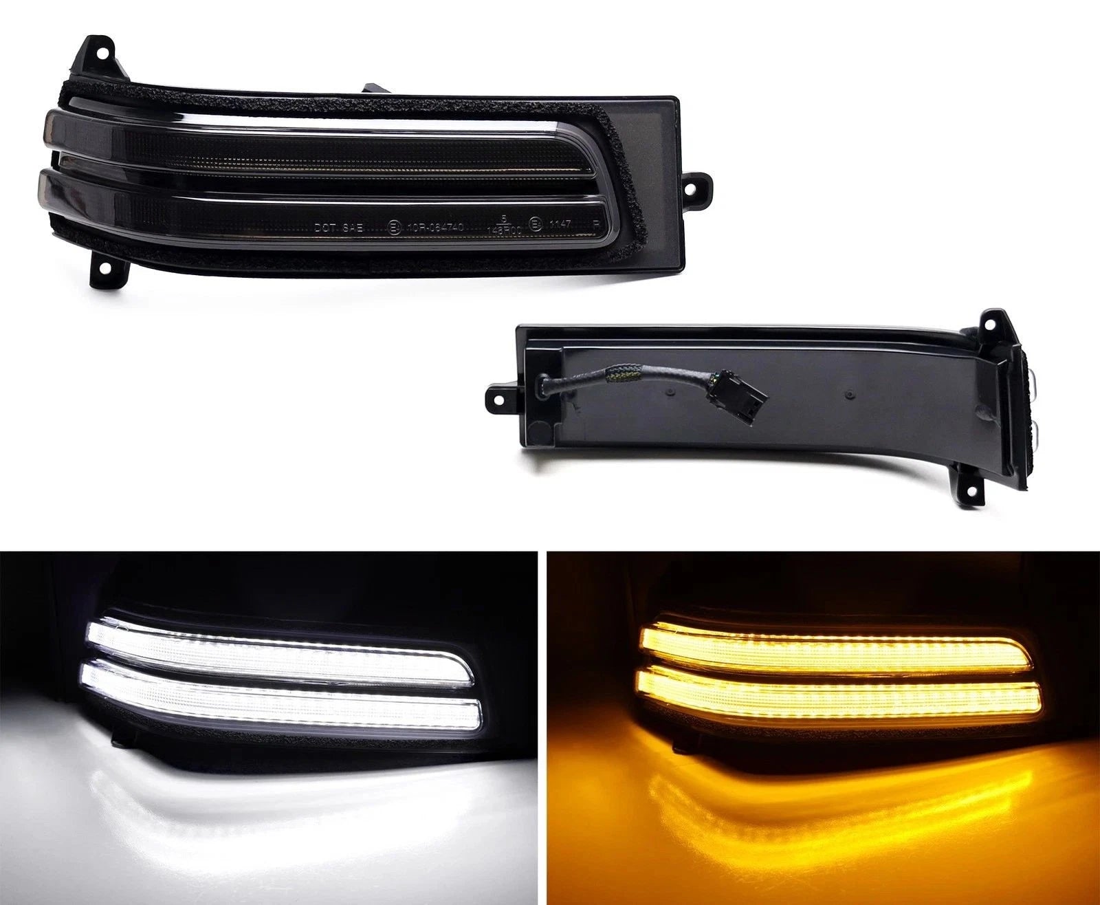 2X LED Smoke Dynamic Side Mirror Turn Signal Light for Dodge Ram 2500 3500 (2023–2023)