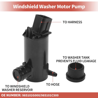 Windshield Washer Pump w/ Grommet for Hyundai (No. 985102G000)