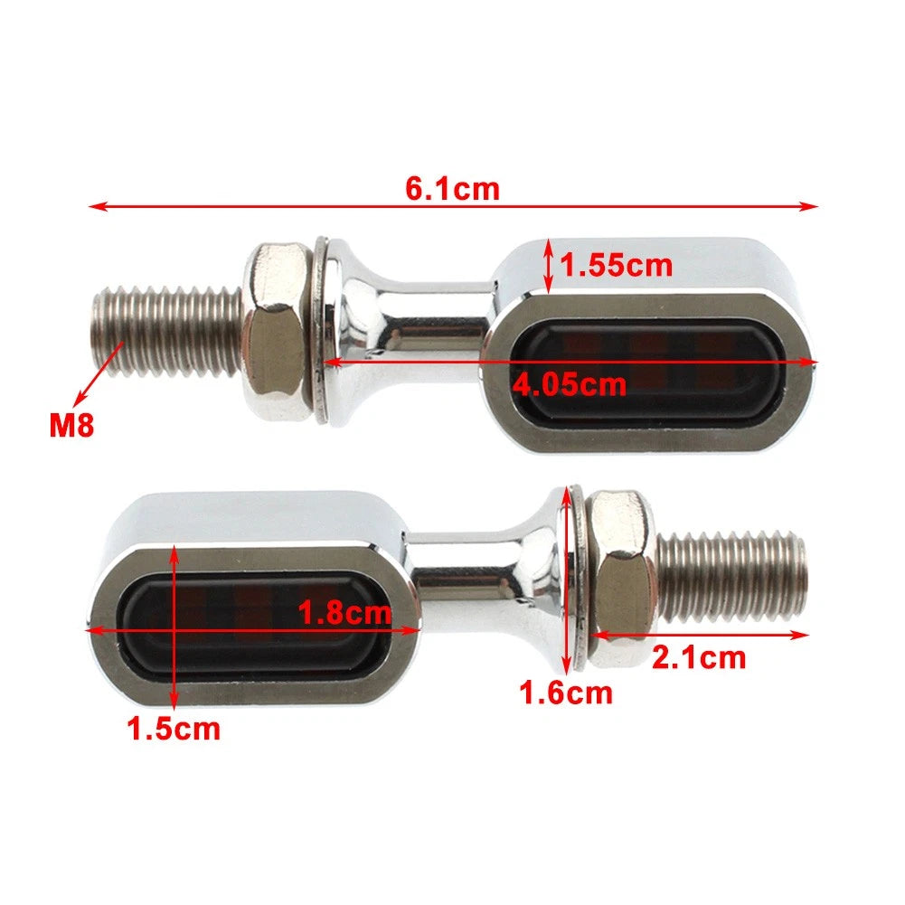 2X Mini LED Rear Turn Signal Lights for Harley Touring Dyna