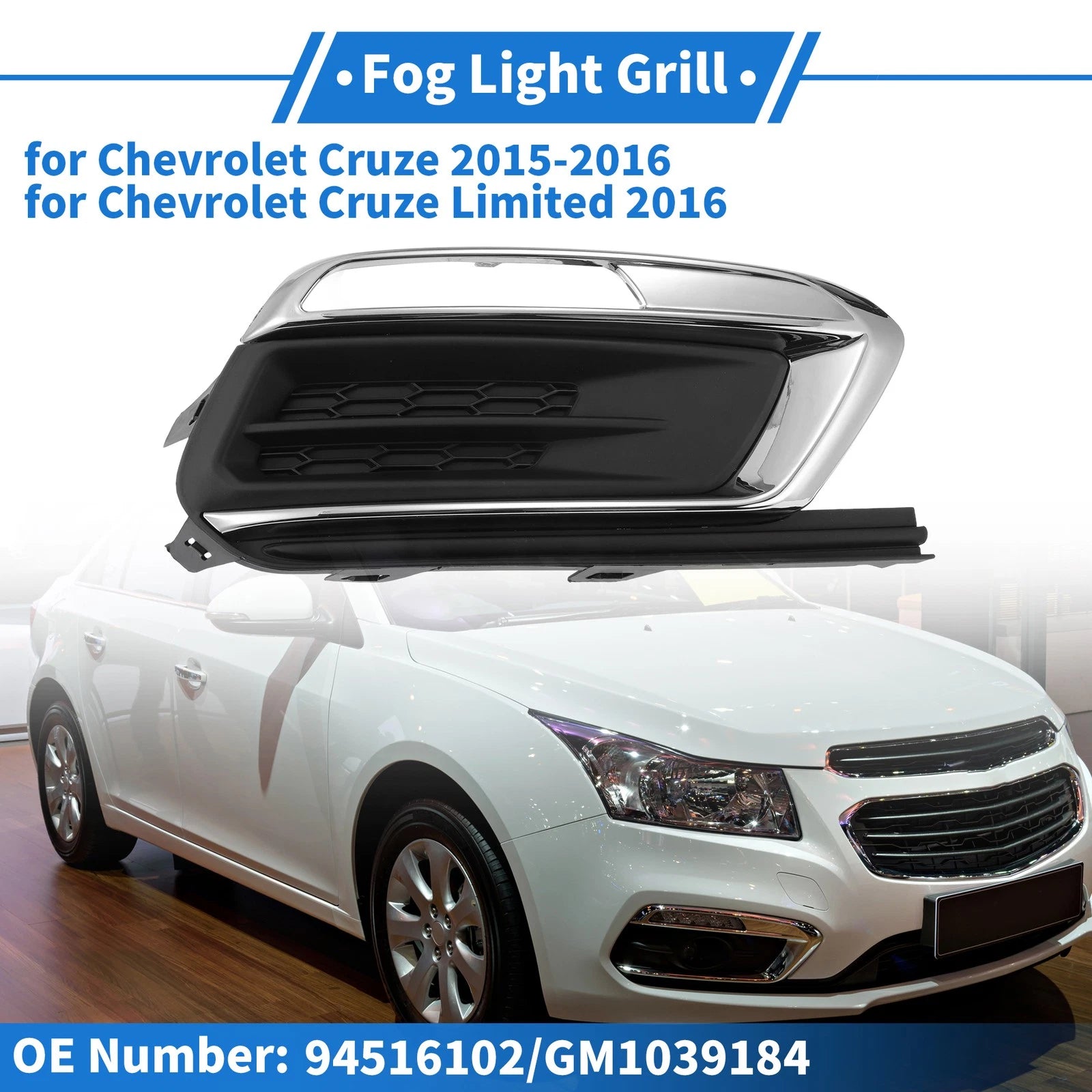 Front Right Fog Light Grille Replacement for Chevrolet Cruze (2015–2016)