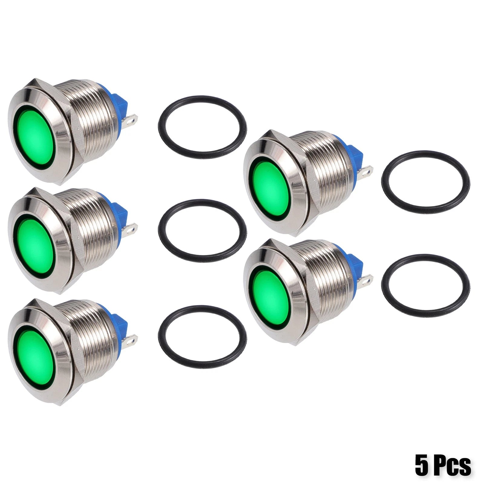 5 Pcs 19mm LED Waterproof Indicator Light for Universal Applications