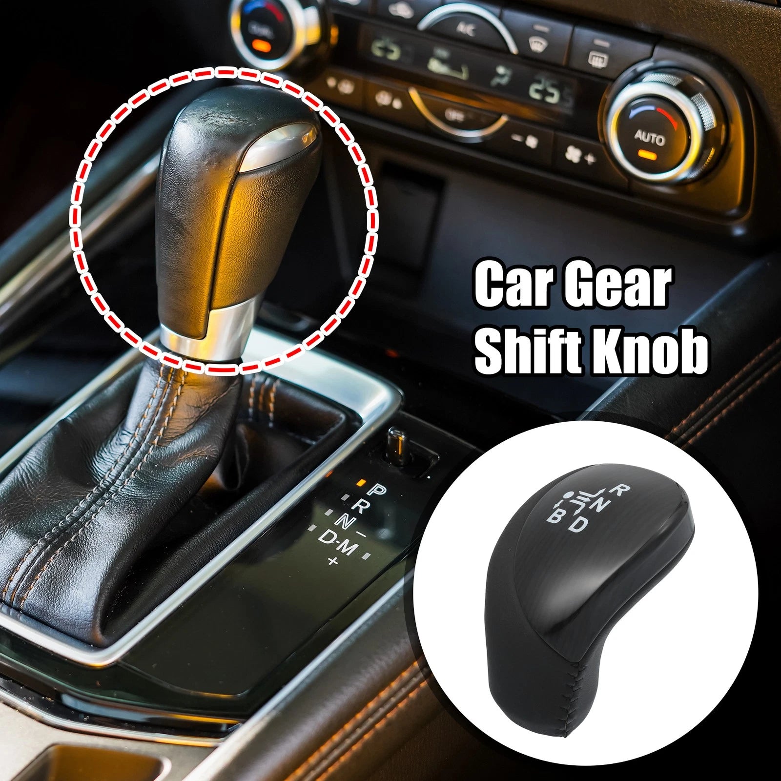 Gear Shifter Knob Head Handle Replacement Black for Toyota Prius (2010–2015)