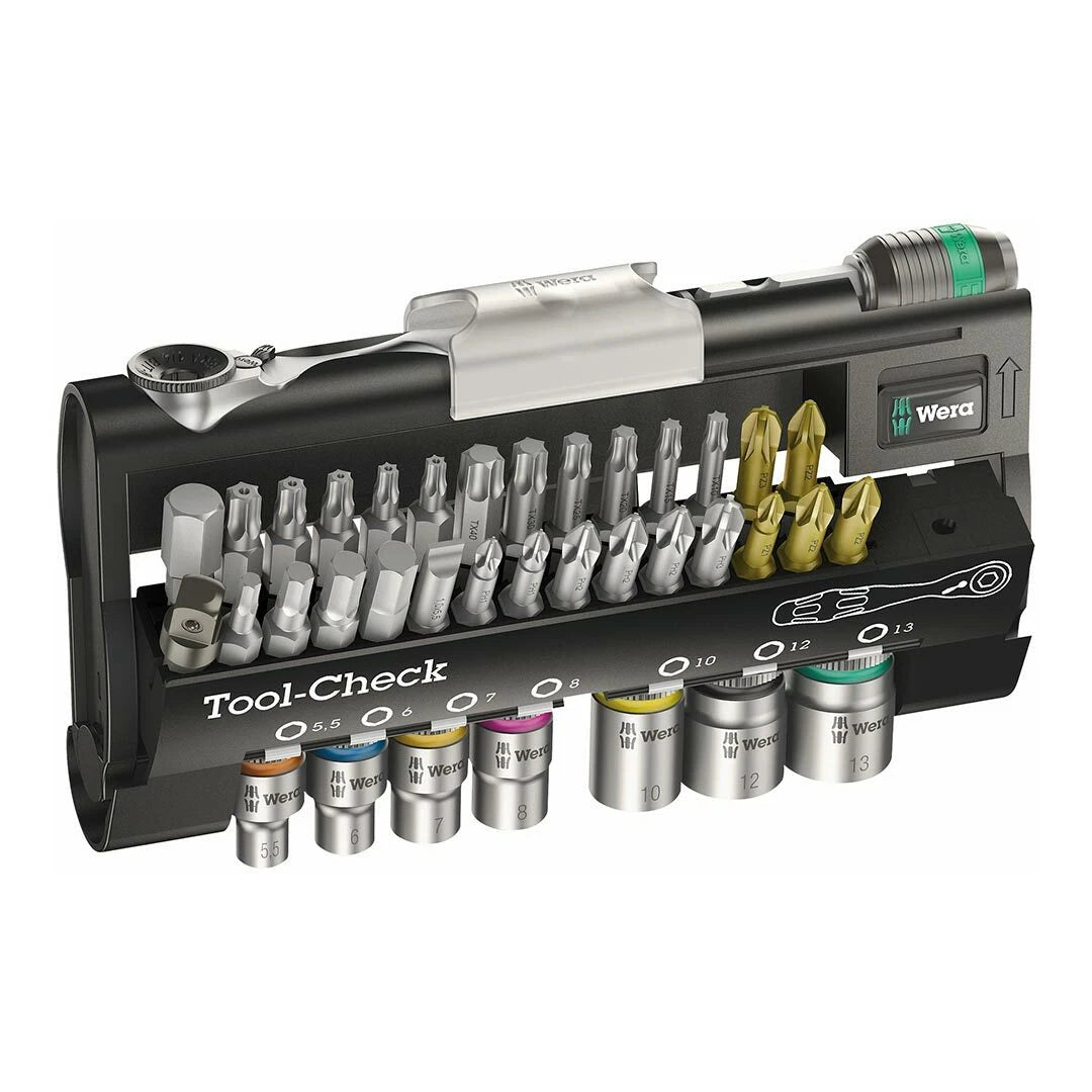 38-Piece Socket/Bit Driver Set for Wera TOOL CHECK 1 (Metric 1/4")