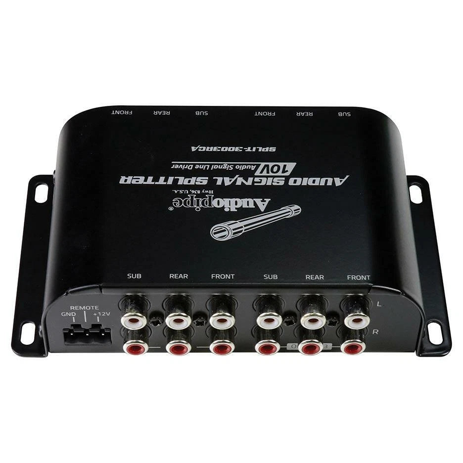 Audiopipe SPLIT3003RCA 3 RCA Outputs Amplifier with 10V Line Driver for Audiopipe