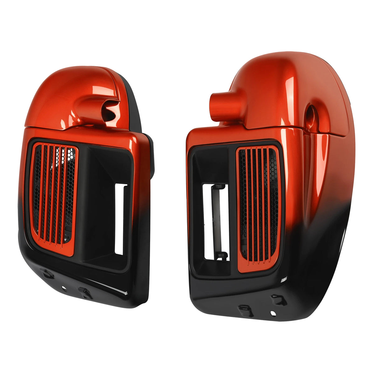 Lower Vented Fairings for Harley Touring (2014–2023) Sunset Orange/Black Fade