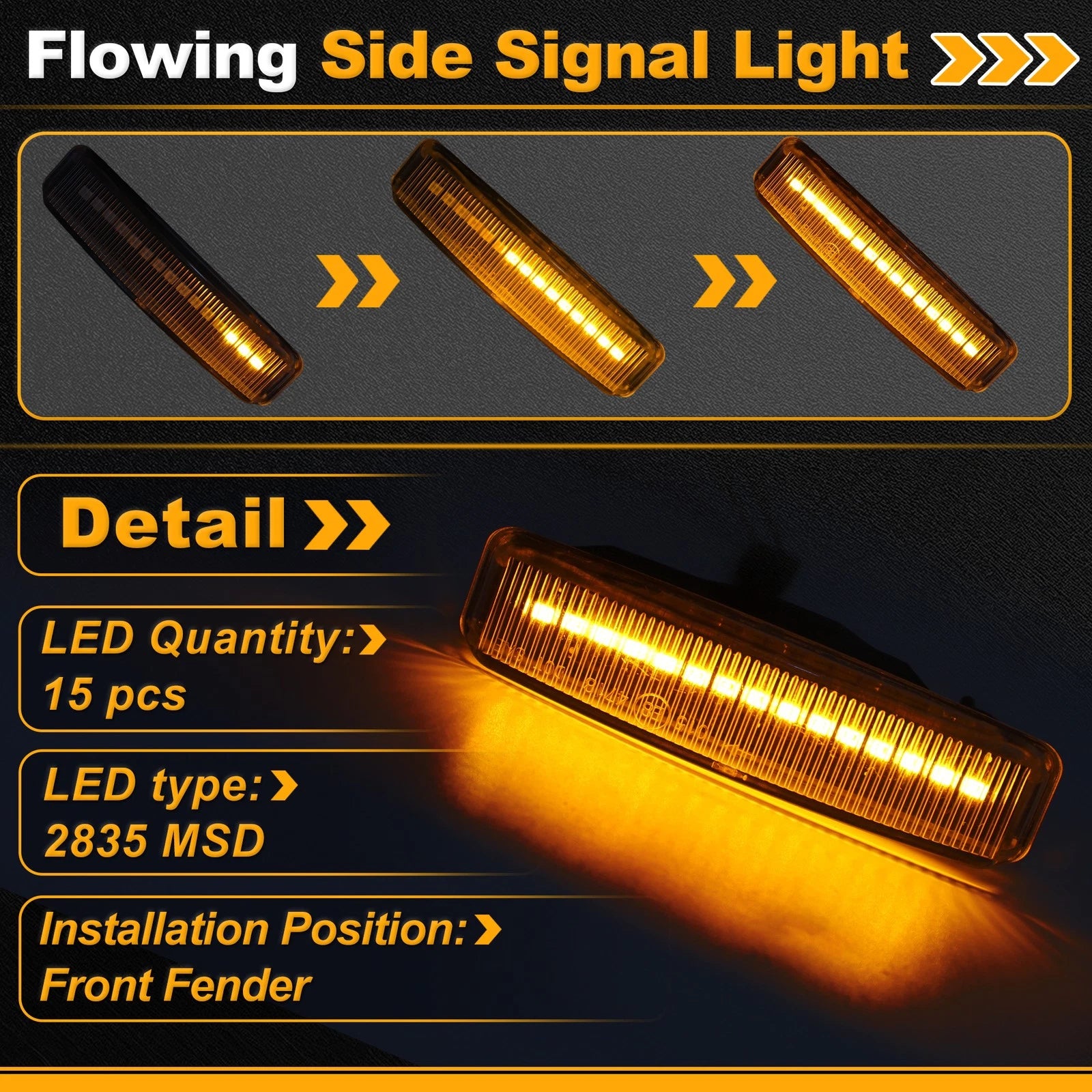 Side Marker Light Front Left for BMW 5 Series E39 (1995–2003) Transparent
