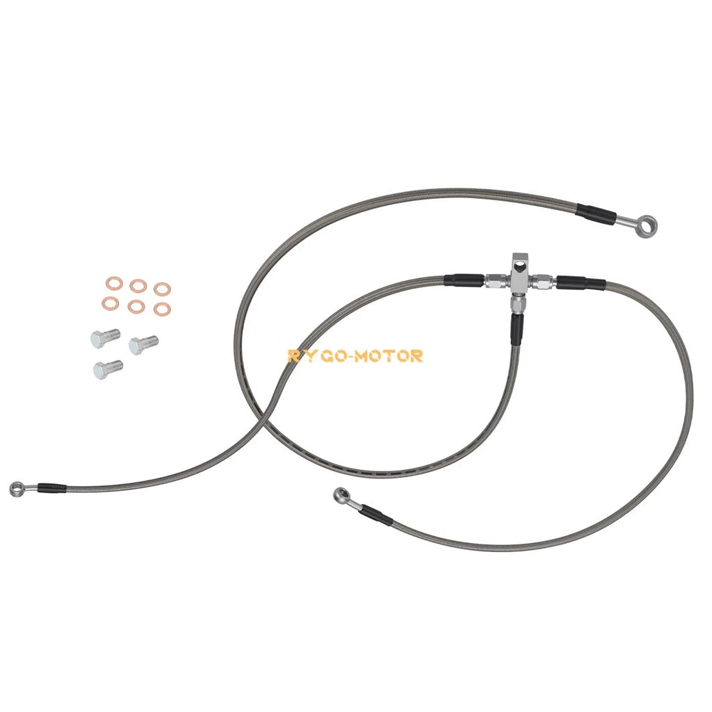 3 Stainless Braided Brake Lines Kit for Suzuki Quadsport Z400 (2003–2008)