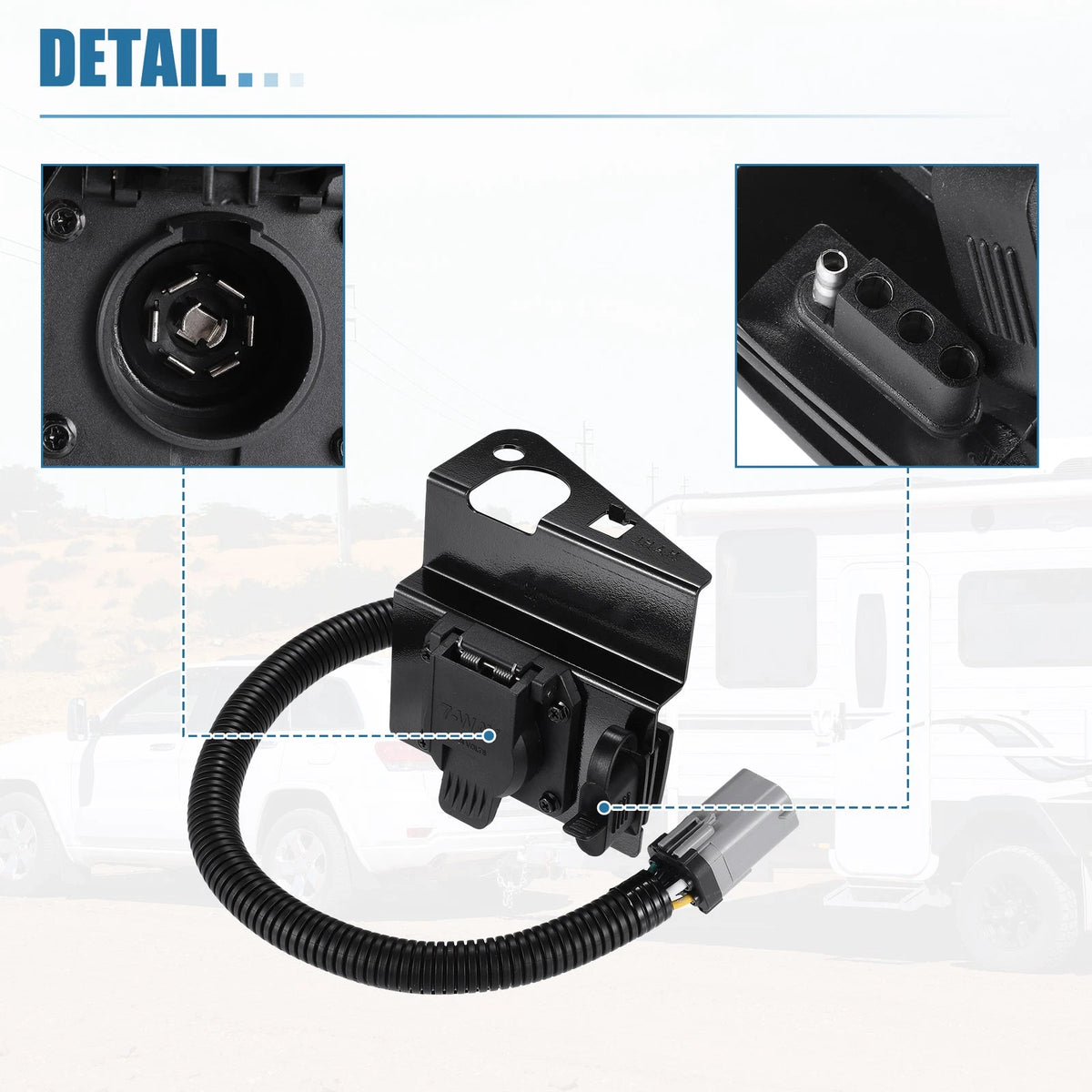 Trailer Tow Wiring Harness Plug Hitch Connector for Ford F-250 F-350 (2017–2024)