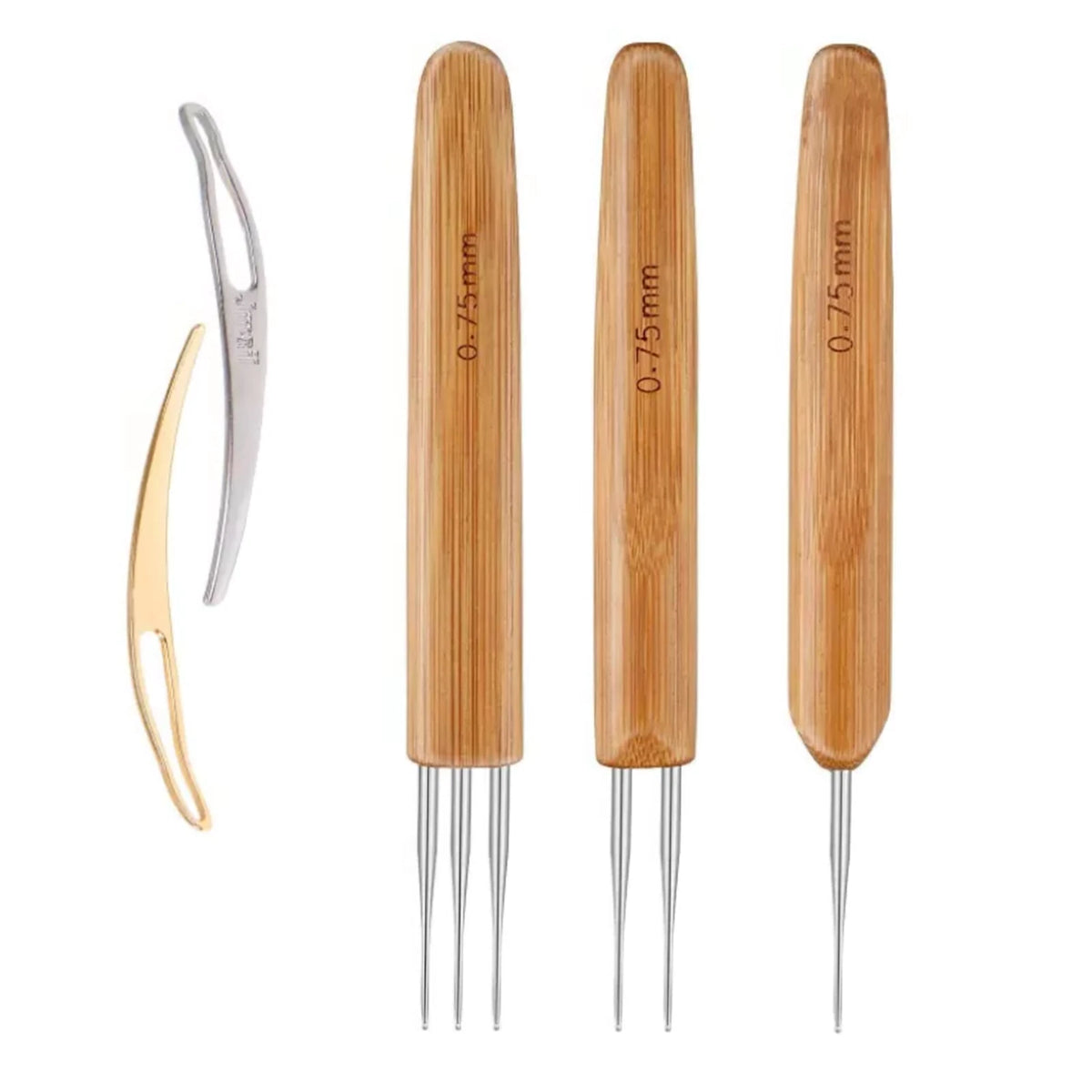 0.75mm Crochet Hook Set with Hair Locking Tool for