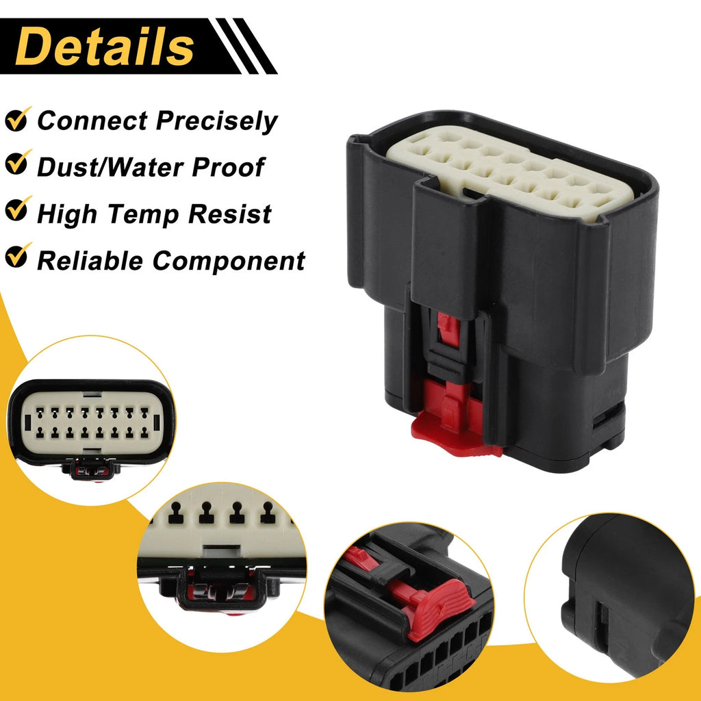 1Pc 16 Pins Headlight Connector Plug for Ford (No. 33482-8601)