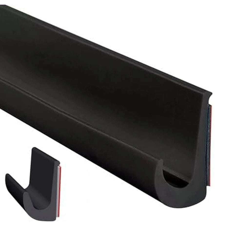 Black J Shaped Rain Gutter Diverter for Cars and Boats