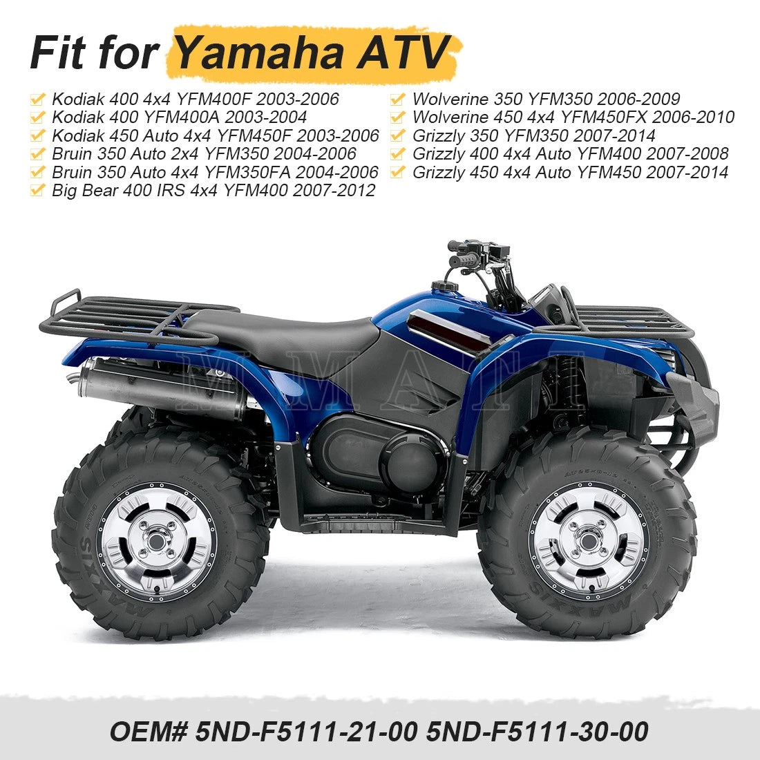 Front Left or Right Wheel Hub for Yamaha Big Bear 400 IRS 4x4 (2007–2012)