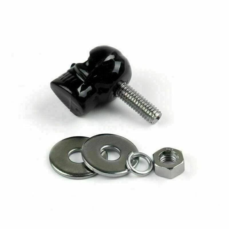 4X Black Skull License Plate Frame Screw Bolt T9 for Universal Motorcycle