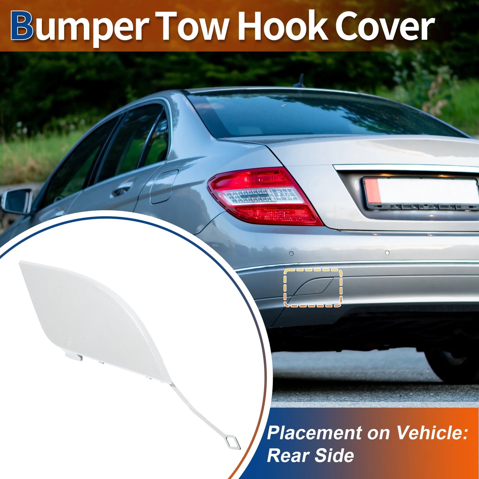 Rear Tow Hook Cover for Mercedes-Benz C W204 (2008–2014)