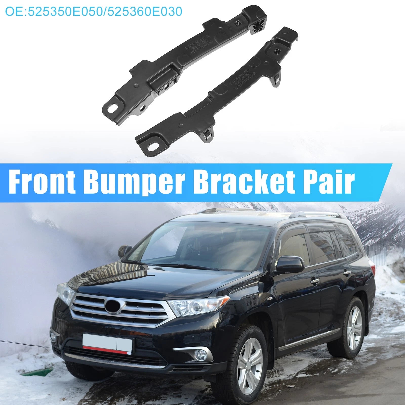 Pair Front Bumper Bracket Mounting Support for Toyota Highlander (2014–2019)