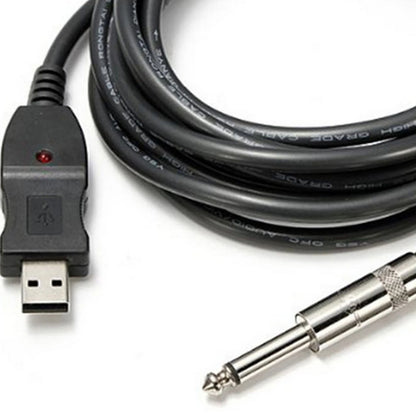 1/4'' USB to 6.3mm Jack Adapter Cable for Guitar Bass (3M)
