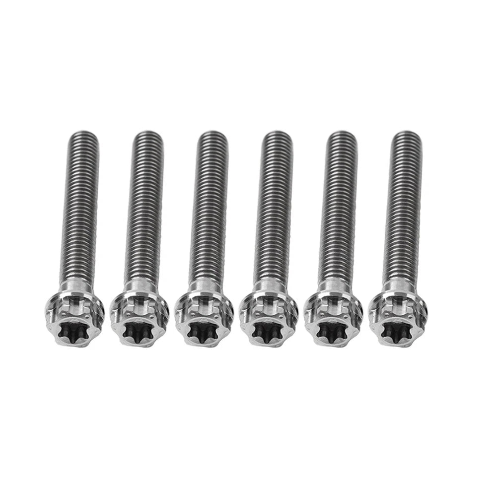 6X M8x55mm Titanium Torx Head Flange Screws for Motorcycle Bike