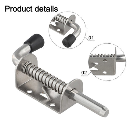 128mm Spring Bolt Lock for Durable Applications (304 Stainless Steel)