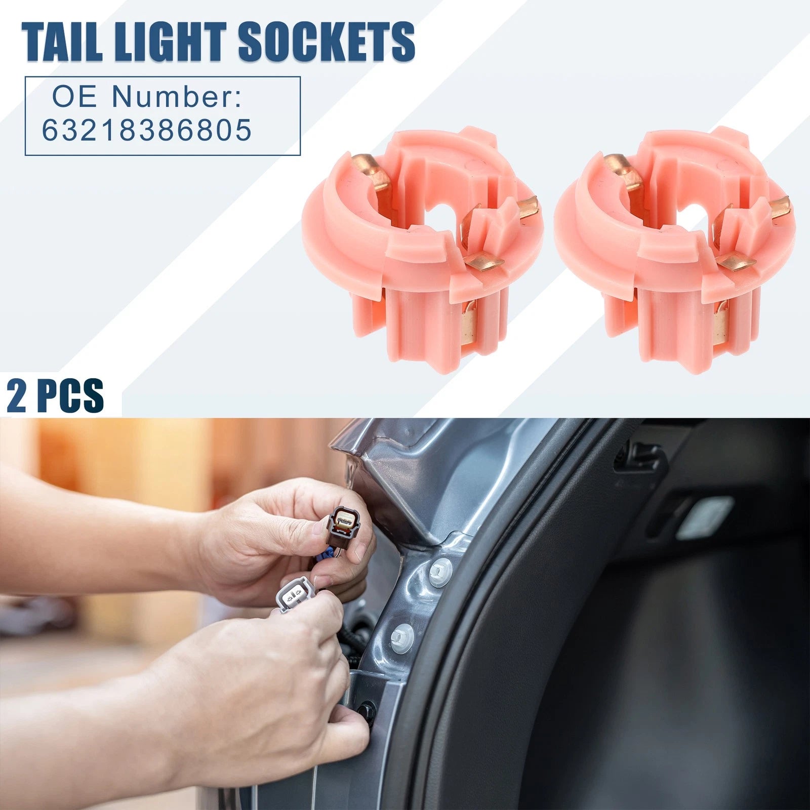 Tail Light Socket Replacement Middle Brake Lamp Holder for BMW E53 (Set of 2)