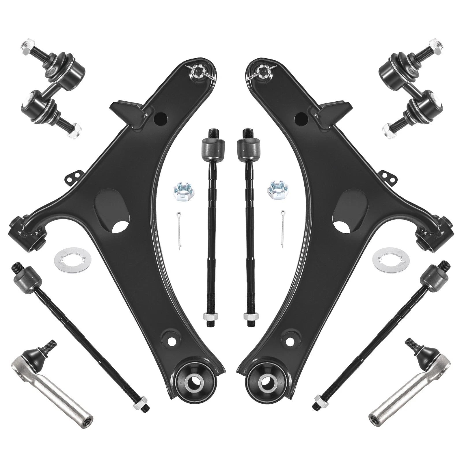 10pc Front Lower Control Arms Sway Bars Tie Rods for Subaru Legacy Outback (2005–2009)