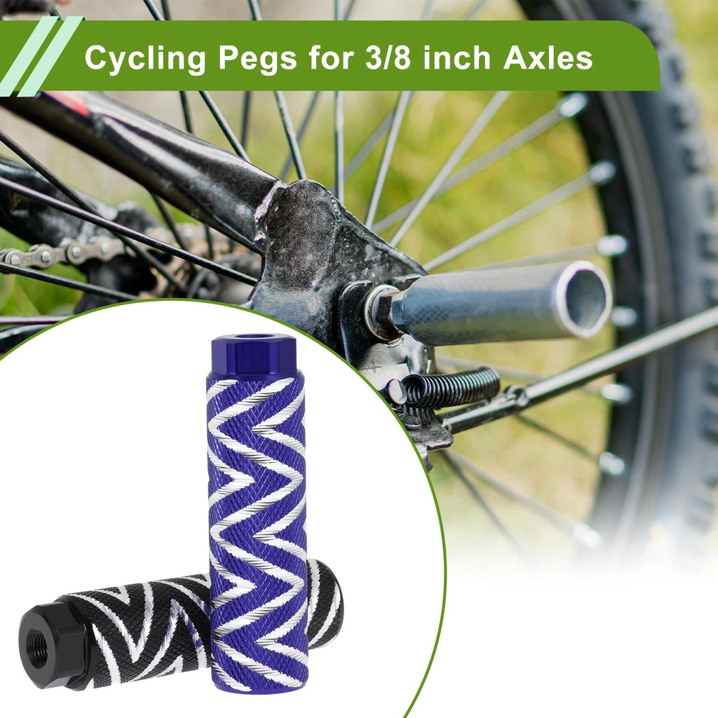 4 Pcs Bike Pegs 100mm Wave Texture Replacement for Universal Fit (Any Year)