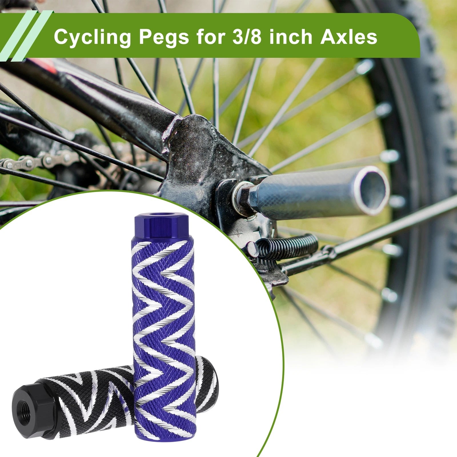 4 Pcs Bike Pegs 100mm Wave Texture Replacement for Universal Fit (Any Year)