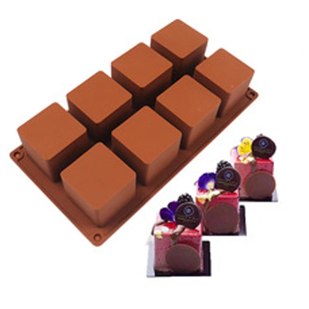 8 Compartment Silicone Baking Tool for Dessert Making (5.3 cm)